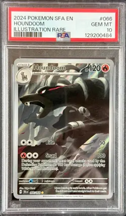 PSA 10 Houndoom 066/064 Pokemon Shrouded Fable IR English Graded Card - Image 1