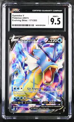 CGC Graded 9.5 Mint+ Gyarados V 171/203 Evolving Skies Pokemon Card - Image 1