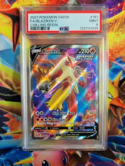 Pokemon Blaziken V Full Art Chilling Reign #161 Graded Card PSA 9 - Image 1