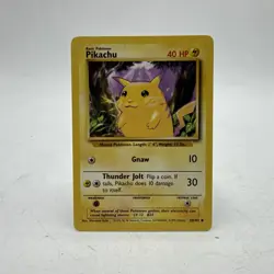 Pikachu Pokemon Card 58/102 Yellow Cheeks Base Set WOTC Vintage Unlimited - Image 1