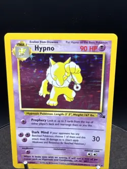 Hypno 8/62 Holo Rare Fossil Pokemon Card LP / NM - Image 2