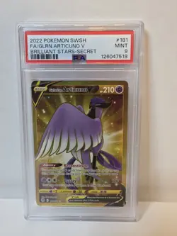 Pokemon Cards Articuno V 181/172 Gold Full Art Brilliant Stars - PSA 9 MINT - Image 1