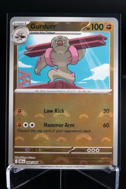 Gurdurr Poke Ball Reverse Holo 048/086 Black Bolt Pokemon Card TCG NM - Image 1