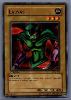 YU-GI-OH! 1ST EDITION LARVAS LOB-073 LP CARD - Image 1
