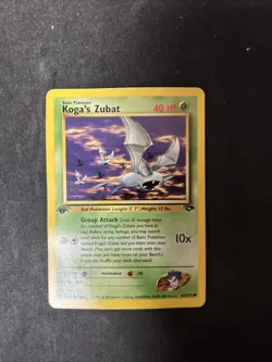 2000 Gym Challenge Koga's Zubat 83/132 1st Edition Pokemon Card Vintage WOTC - Image 1