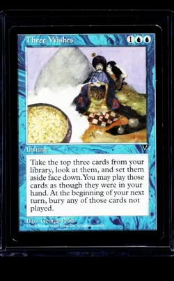 1996 MTG Magic The Gathering VIS Visions Vintage Three Wishes MP - Image 1