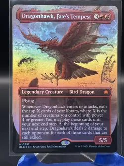 Dragonhawk, Fate's Tempest (Borderless) #291 (Foil) NM Bloomburrow BLB Magic MTG - Image 1