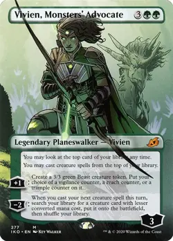 Vivien, Monsters' Advocate (Borderless) Ikoria: Lair of Behemoths NM Non-Foil - Image 1
