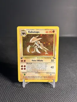 Pokemon TCG Kabutops 9/62 1st Edition Fossil Holo Rare *Portuguese* MP - Image 1
