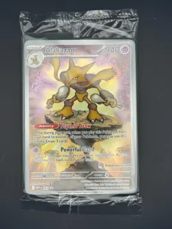Alakazam Sealed Pokemon Center Stamped Mega Evolution BlackStar Promo & Full Art - Image 1