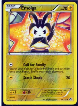 2013 EMOLGA 49/113 Legendary Treasures Pokemon Uncommon REVERSE HOLO (E1) - Image 1