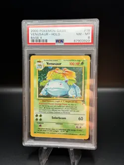 Venasaur Holo Rare - 2000 Pokemon BASE SET II 18/130 PSA 8 NM-MT - Image 1