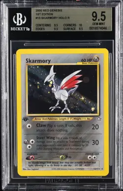 2000 POKEMON NEO GENESIS - 1ST ED - HOLO - RARE #13/111 SKARMORY BGS 9.5 - Image 1