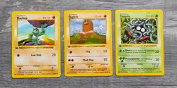 Pokemon TCG Base Set 1st Edition (Shadowless) 3 Lot Machop Diglett Tangela - Image 1