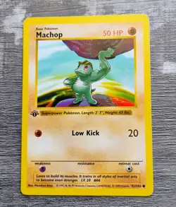 Pokemon TCG Base Set 1st Edition (Shadowless) 3 Lot Machop Diglett Tangela - Image 2