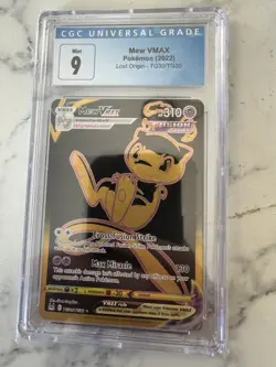 CGC Graded MINT 9 Pokemon Mew VMAX Lost Origin Trainer Gallery Holo Ultra Rare - Image 1