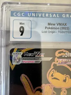 CGC Graded MINT 9 Pokemon Mew VMAX Lost Origin Trainer Gallery Holo Ultra Rare - Image 3