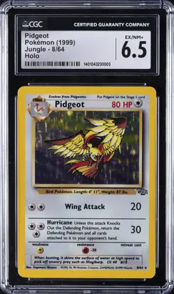 1999 POKEMON JUNGLE, HOLO #8/64 PIDGEOT CGC 6.5 - Image 1