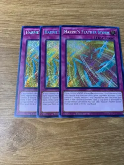 3x Harpie's Feather Storm 1st Edition Secret Rare RA01-EN073 Yu-Gi-Oh Rarity - Image 1