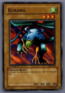 Yu-Gi-Oh! TCG Kurama Legend of Blue Eyes White Dragon LOB-039 1st Edition LP - Image 1