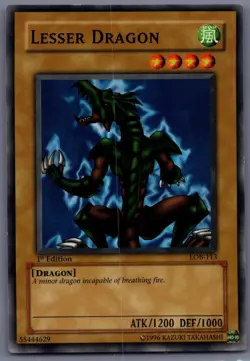 Yu-Gi-Oh! Lesser Dragon LOB-113 Common 1st Edition Legend of Blue Eyes TCG LP - Image 1