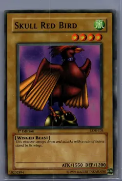 Yu-Gi-Oh! Skull Red Bird LOB-105 Common 1st Edition LP KONAMI TCG - Image 1