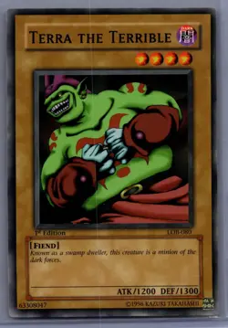 Yugioh Terra the Terrible LOB-080 Common 1st Edition LP - Image 1