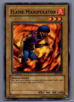 Yu-Gi-Oh! TCG Flame Manipulator Legend of Blue Eyes White Dragon LOB-016. 1st ED - Image 1