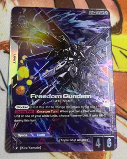 Freedom Gundam Alternate Art Foil - GD01-065 LR+ NM - Gundam TCG Card Game - Image 1