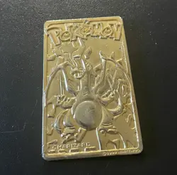 1999 Pokemon Charizard Gold-Plated Ungraded Burger King Trading Card - Image 1