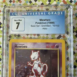 Pokemon Card Mewtwo Base Set Unlimited Holo 10/102 CGC 7 - Image 2