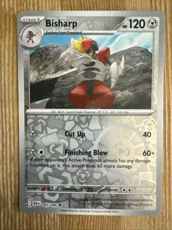Bisharp 065/086 Reverse Holo Uncommon Card - Pokemon TCG Black Bolt - Image 1