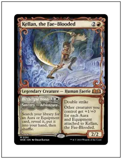 1x Kellan, the Fae-Blooded, Showcase Art, Magic the Gathering MTG NM - Image 1
