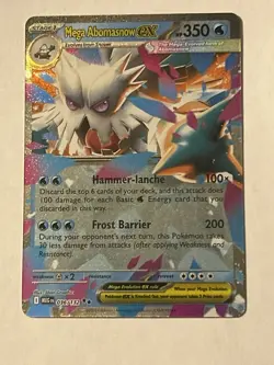 2025 Pokemon Mega Evolution #036/132 Mega Abomasnow ex Double Rare Near Mint - Image 1
