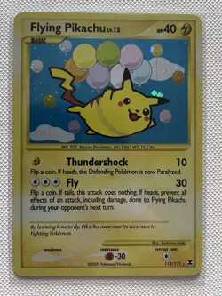 Pokemon TCG - Flying Pikachu - Rising Rivals 113/111 - Secret Rare - Image 1
