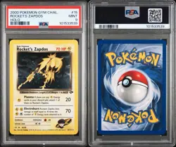POKEMON 2000 ROCKET’S ZAPDOS HOLO GYM CHALLENGE #15 PSA 9 - Image 3