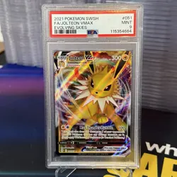 2021 Pokemon SWSH Jolteon Vmax #051/203 Full Art PSA 9 Mint Evolving Skies - Image 1