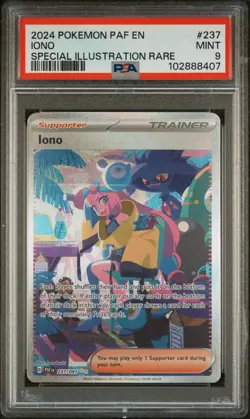 2024 POKEMON PAF EN-PALDEAN FATES SPECIAL ILLUSTRATION RARE #237 IONO PSA 9 - Image 1