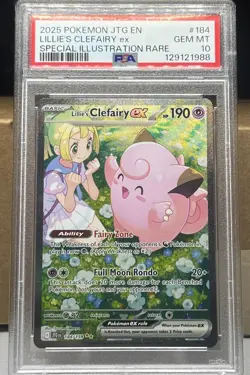 2025 POKEMON JTG EN-JOURNEY TOGETHER #184 LILLIE'S CLEFAIRY EX PSA 10 - Image 1