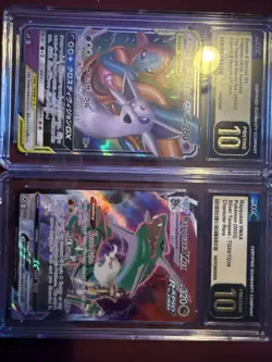 Pokemon Rayquaza VMAX 2022 CGC Black Label Gold Pristine 10, Espeon And Deoxys - Image 3