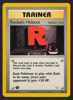 Rocket's Hideout 63/64 1st Edition Neo Revelation 2000 - Pokemon TCG - Image 1