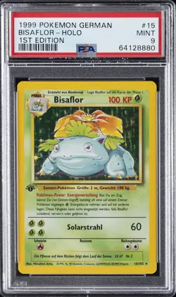 1999 POKEMON GERMAN 1ST ED #15 BISAFLOR-HOLO PSA 9 - Image 1