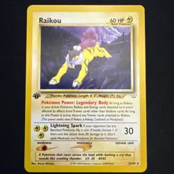 Pokemon TCG Raikou Neo Revelation 22/64 Regular 1st Edition Rare LP - Image 1