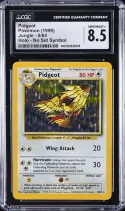 1999 POKEMON JUNGLE, HOLO - NO SET SYMBOL #8/64 PIDGEOT CGC 8.5 - Image 1