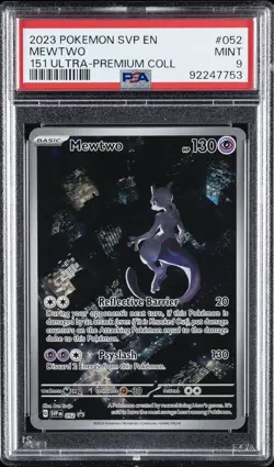 2023 POKEMON SVP EN-SV BLACK STAR PROMO 151 ULTRA-PREM COLL #052 MEWTWO PSA 9 - Image 1