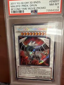 YuGiOh Malefic Paradox Dragon YMP1-EN007 Limited Edition Secret Rare PSA 8 - Image 1