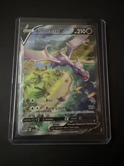 Pokemon TCG Aerodactyl v Sword & Shield Lost Origin Holo Ultra Rare Card 180/196 - Image 3