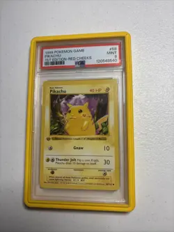 Pikachu Red Cheeks Shadowless First Edition Card 058/102 Base Set PSA 9 - Image 1