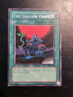 Yu-Gi-Oh! RARE CARD THE SHALLOW GRAVE PSV-036 1996 VINTAGE PRINT VLP/LP - Image 1