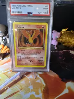 Pokemon TCG Moltres Fossil Card 27/62 Non-Holo Rare PSA 9 - Image 1